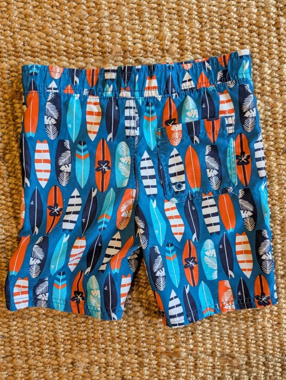 Gymboree Toddler Boys Surfboard Print Swim Trunks - Blue & Orange Size 5T
